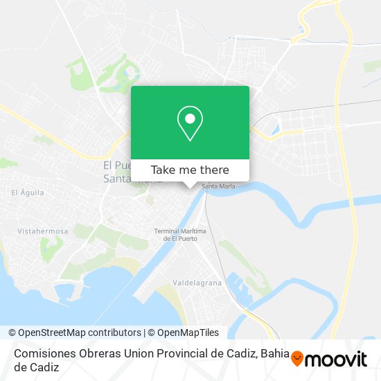 Comisiones Obreras Union Provincial de Cadiz map
