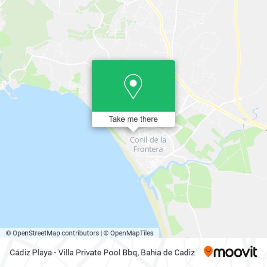 Cádiz Playa - Villa Private Pool Bbq map