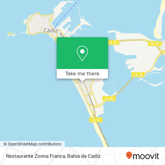 mapa Restaurante Zonna Franca, Calle Goya, 4 11010 Cádiz