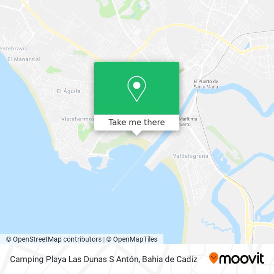How to get to Camping Playa Las Dunas S in El Puerto Santa by Bus or Train?