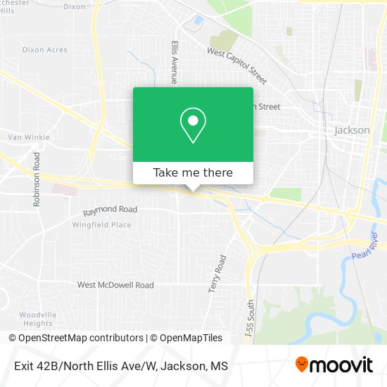 Exit 42B/North Ellis Ave/W map
