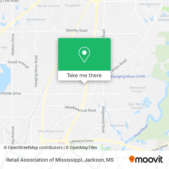 Mapa de Retail Association of Mississippi