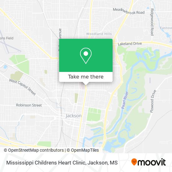Mapa de Mississippi Childrens Heart Clinic
