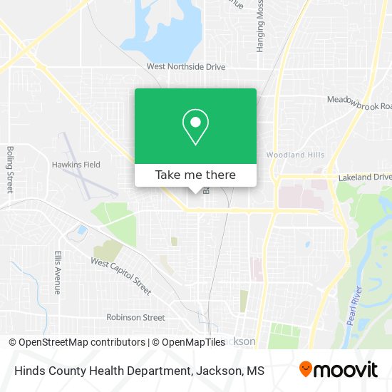 Hinds County Health Department map
