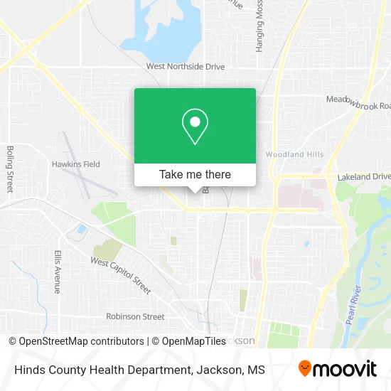 Hinds County Health Department map