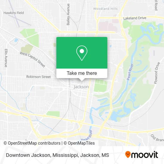 Downtown Jackson, Mississippi map