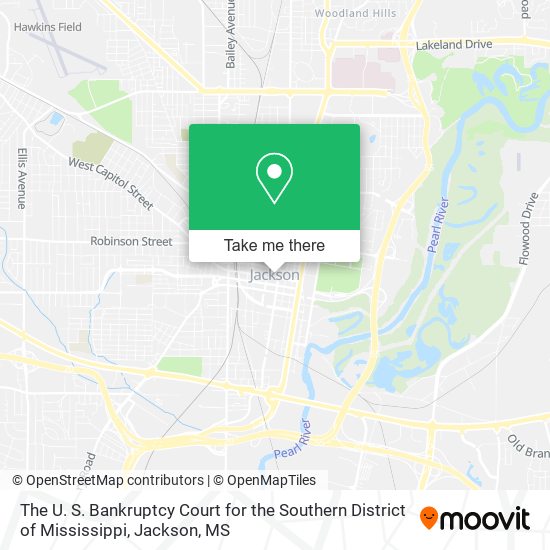 Mapa de The U. S. Bankruptcy Court for the Southern District of Mississippi