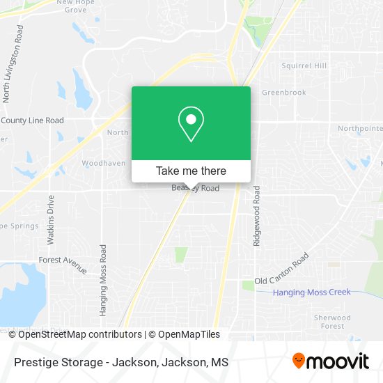 Prestige Storage - Jackson map