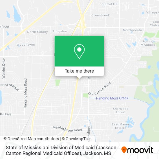 Mapa de State of Mississippi Division of Medicaid (Jackson Canton Regional Medicaid Offices)