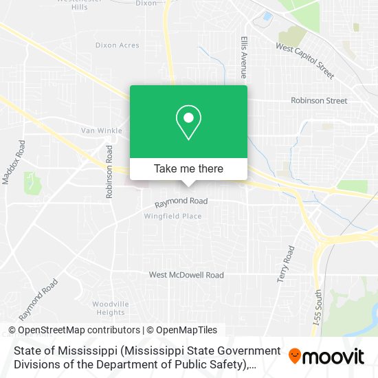 State of Mississippi (Mississippi State Government Divisions of the Department of Public Safety) map