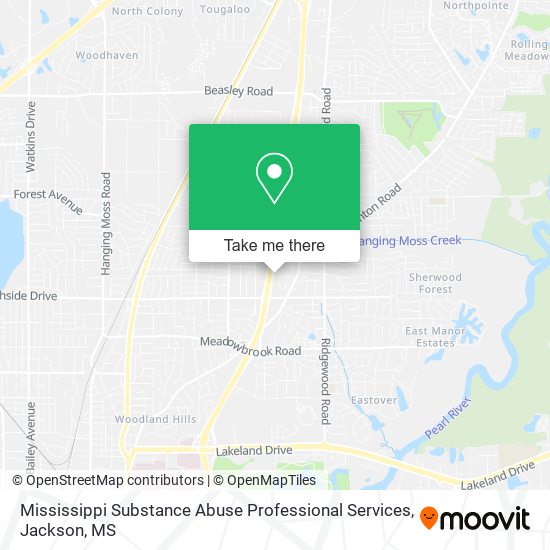 Mississippi Substance Abuse Professional Services map