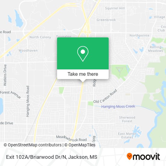 Exit 102A/Briarwood Dr/N map