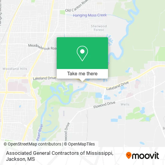 Associated General Contractors of Mississippi map