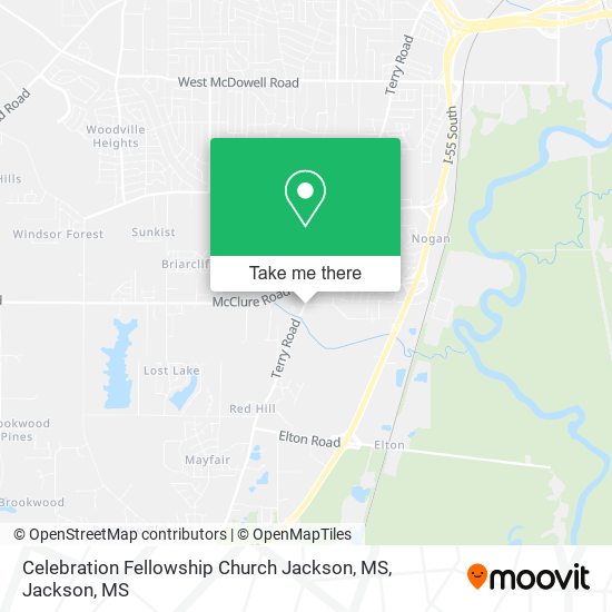 Celebration Fellowship Church Jackson, MS map