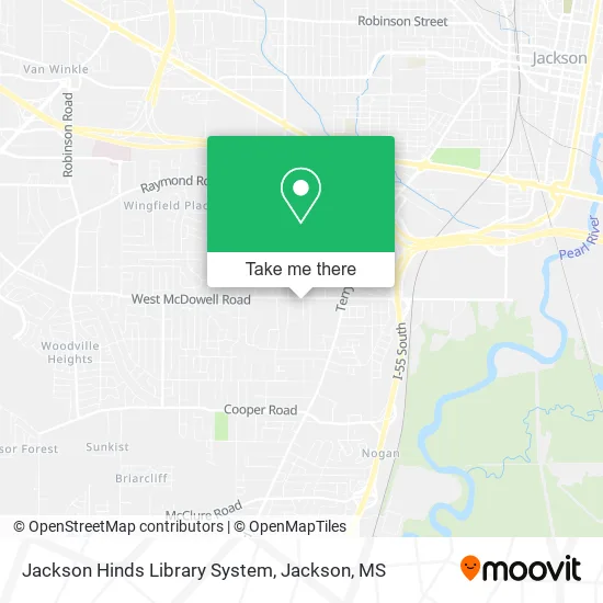 Mapa de Jackson Hinds Library System