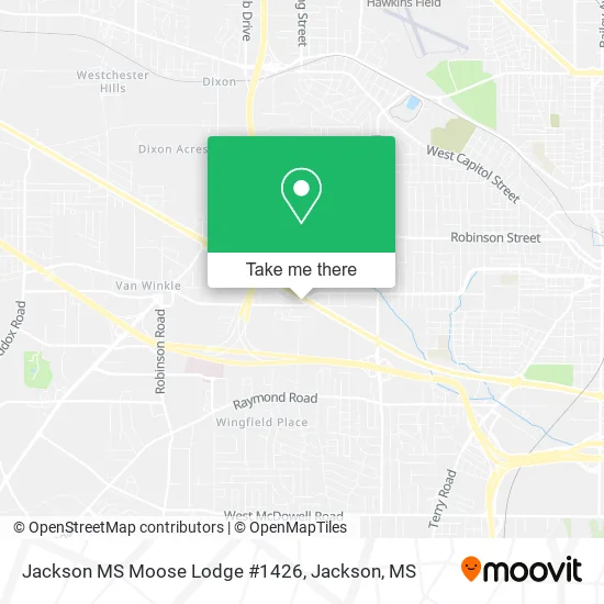 Jackson MS Moose Lodge #1426 map