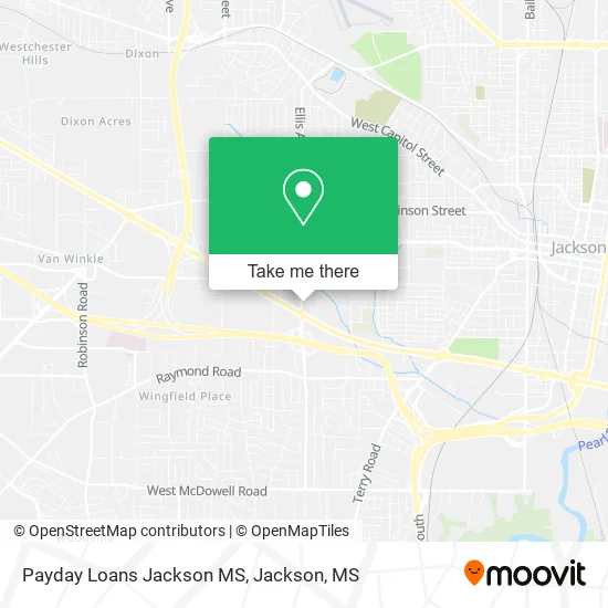 Payday Loans Jackson MS map
