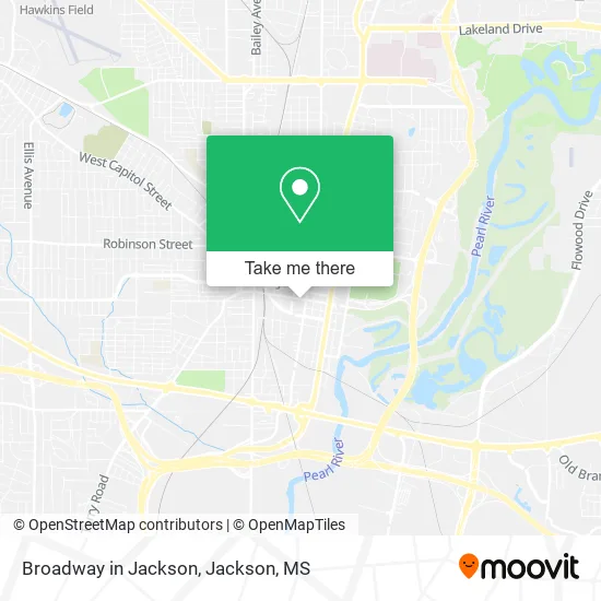 Broadway in Jackson map