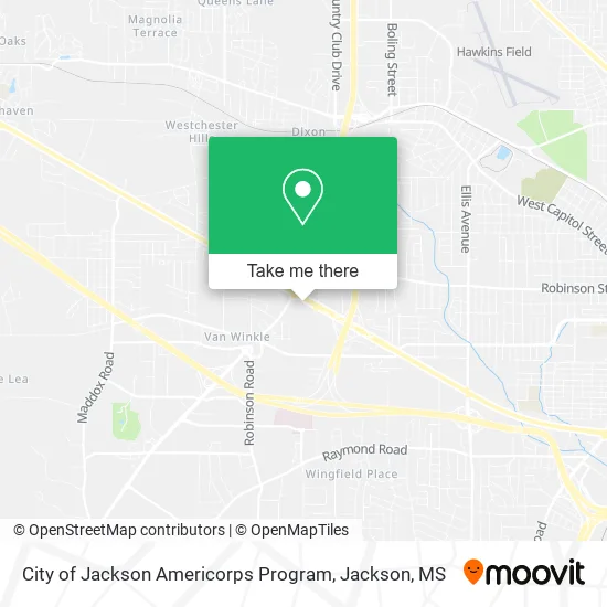 City of Jackson Americorps Program map