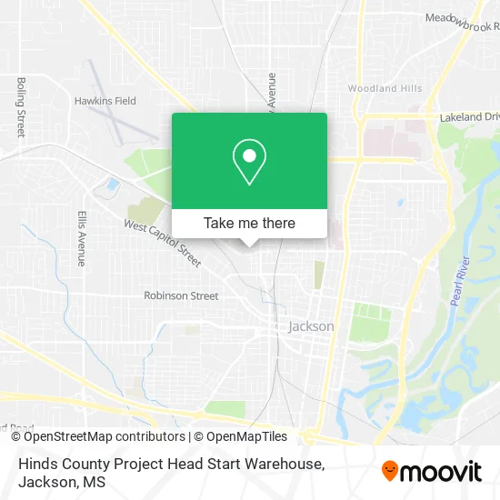 Hinds County Project Head Start Warehouse map
