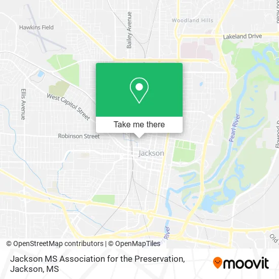 Mapa de Jackson MS Association for the Preservation