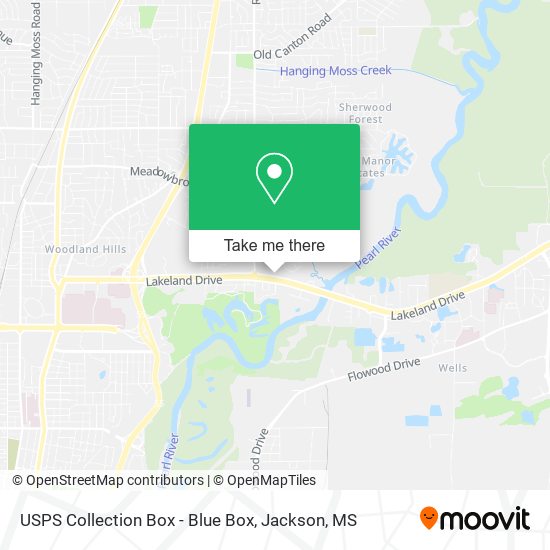 Mapa de USPS Collection Box - Blue Box