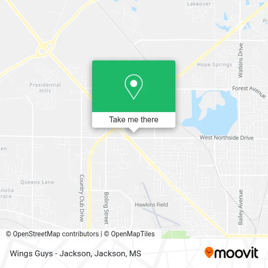 Wings Guys - Jackson map