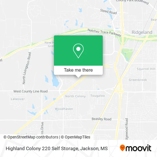 Highland Colony 220 Self Storage map