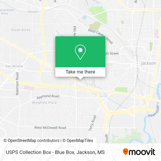 Mapa de USPS Collection Box - Blue Box