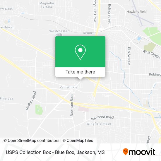 USPS Collection Box - Blue Box map