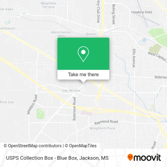 Mapa de USPS Collection Box - Blue Box