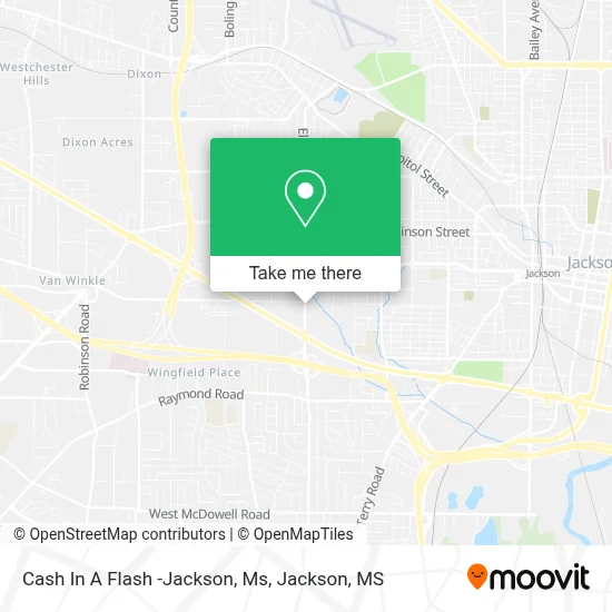 Cash In A Flash -Jackson, Ms map