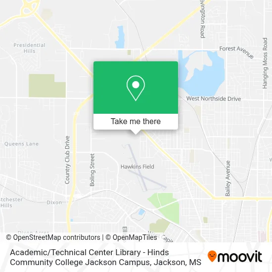 Academic / Technical Center Library - Hinds Community College Jackson Campus map