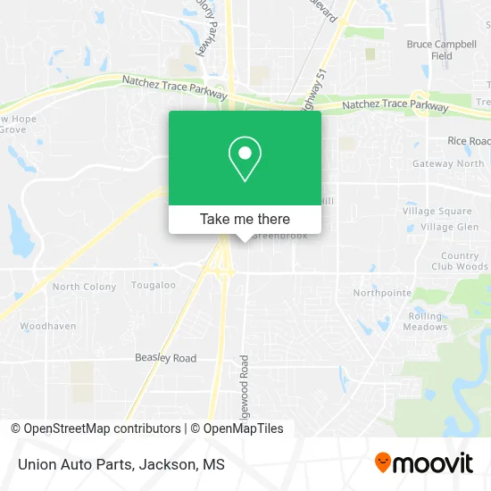 Union Auto Parts map