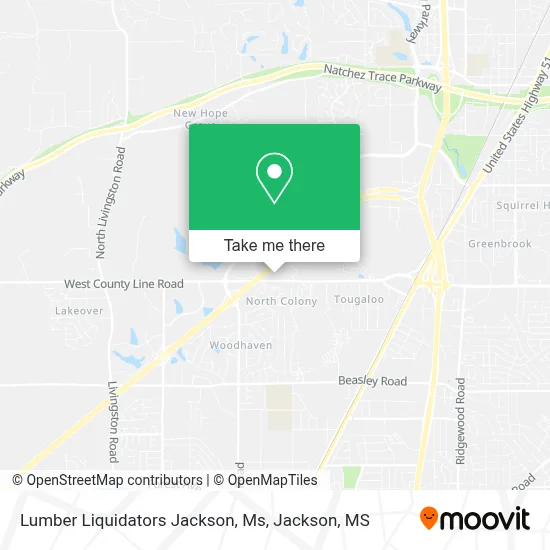 Lumber Liquidators Jackson, Ms map