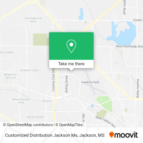 Customized Distribution Jackson Ms map