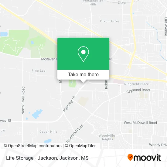 Life Storage - Jackson map