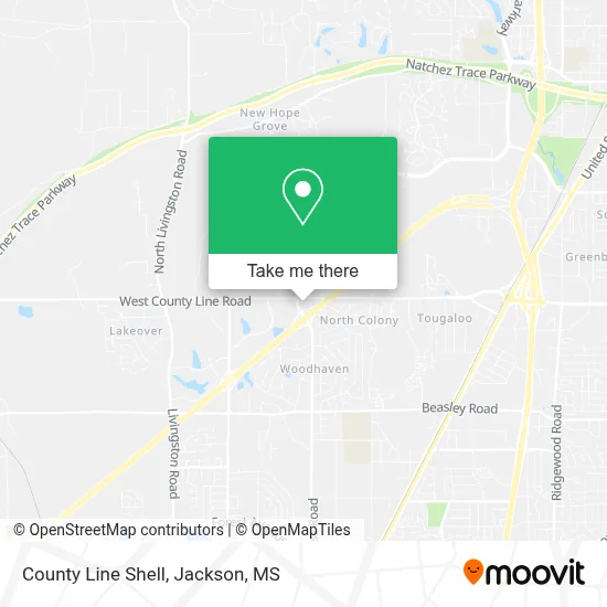 County Line Shell map
