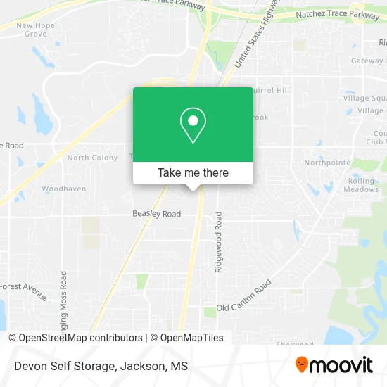 Devon Self Storage map