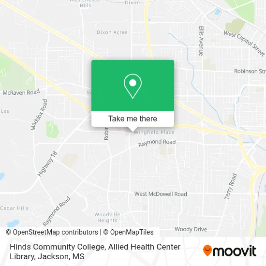 Hinds Community College, Allied Health Center Library map