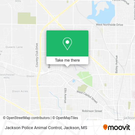 Jackson Police Animal Control map