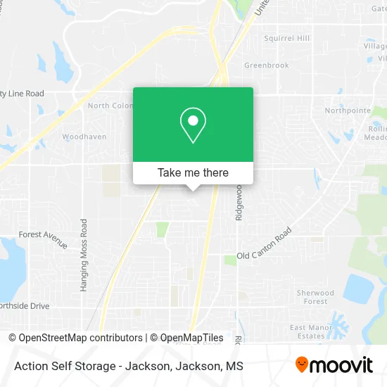Action Self Storage - Jackson map