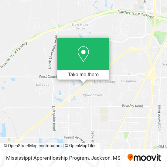 Mississippi Apprenticeship Program map