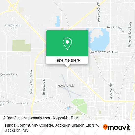 Hinds Community College, Jackson Branch Library map
