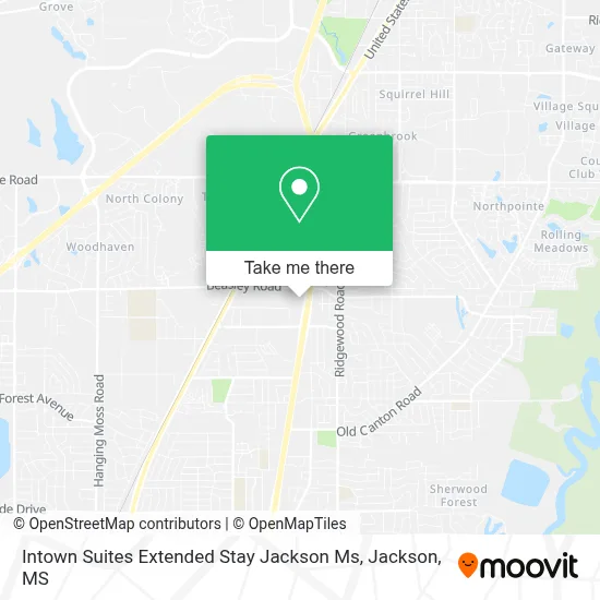 Intown Suites Extended Stay Jackson Ms map