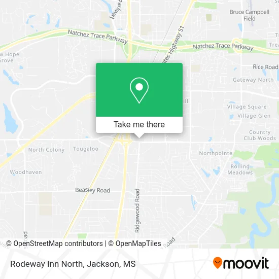 Rodeway Inn North map