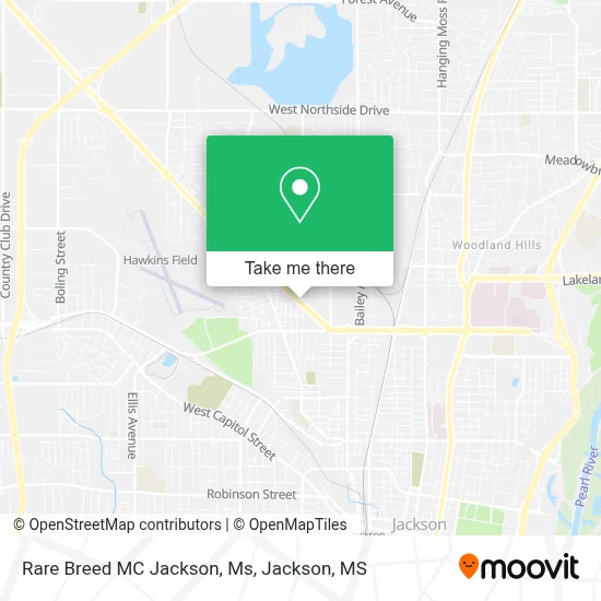 Rare Breed MC Jackson, Ms map