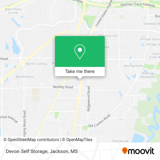Devon Self Storage map