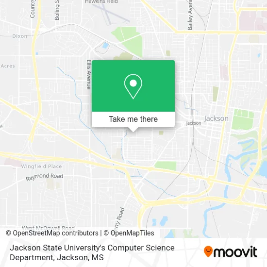 Jackson State University's Computer Science Department map