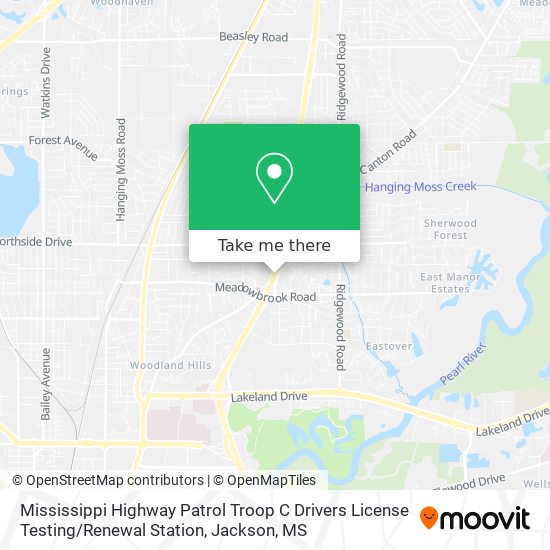 Mississippi Highway Patrol Troop C Drivers License Testing / Renewal Station map